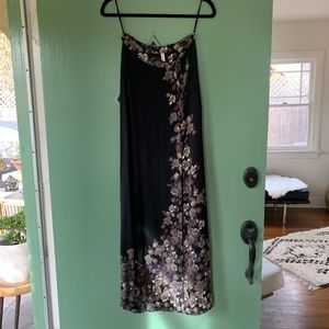 Black Floral Maxi Skirt || Free People